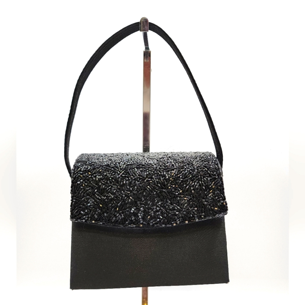 Elegant Black Beaded Women's Bag
